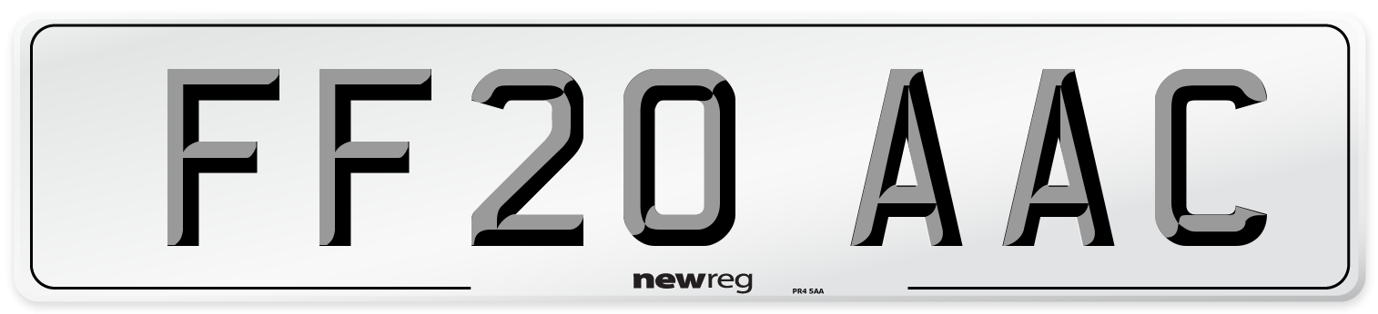 FF20 AAC Number Plate from New Reg